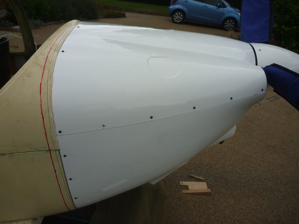 cowl fitted with temporary screws