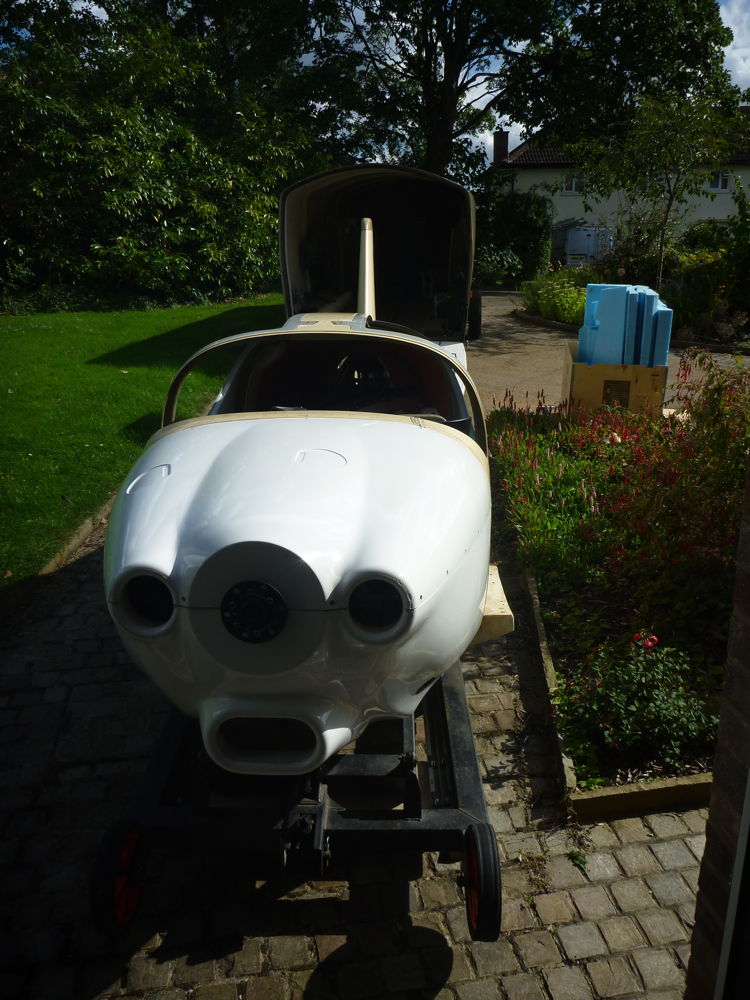 fuselage winched out of trailer