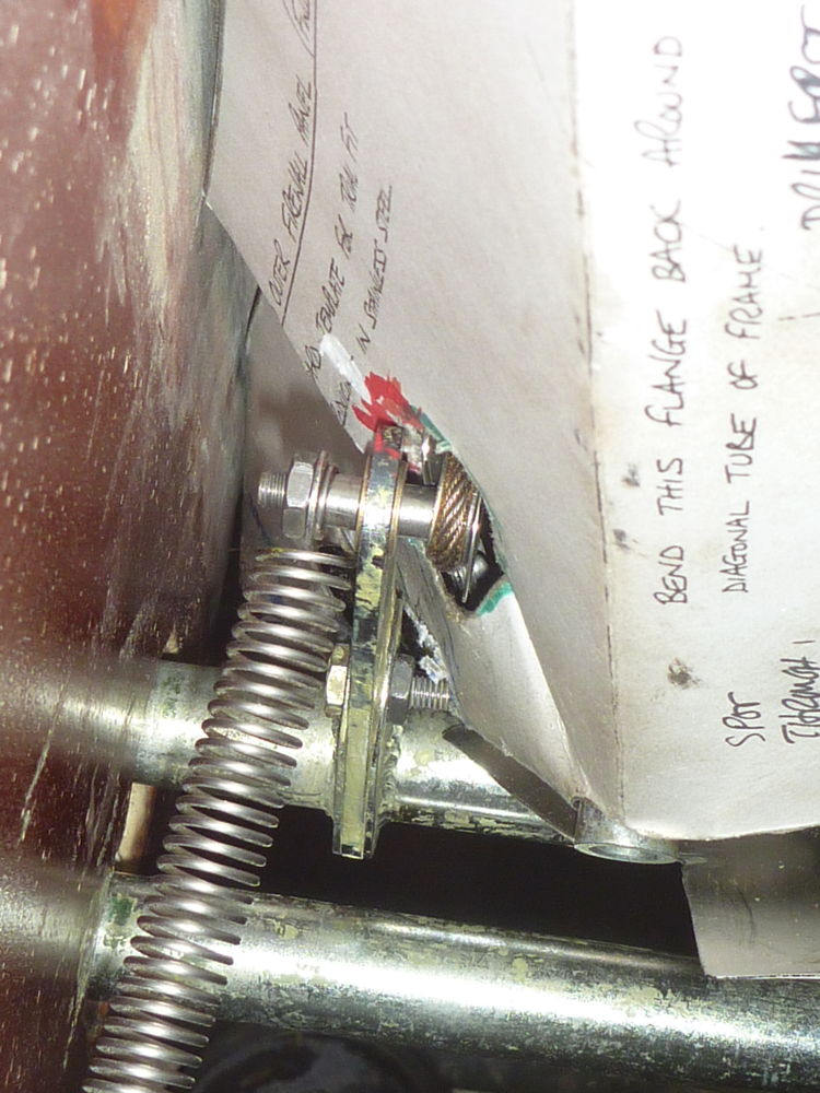 marking SS firewall for rudder crank clearance