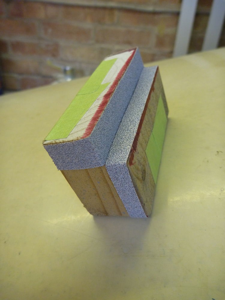 sanding block for edge of cockpit glazing