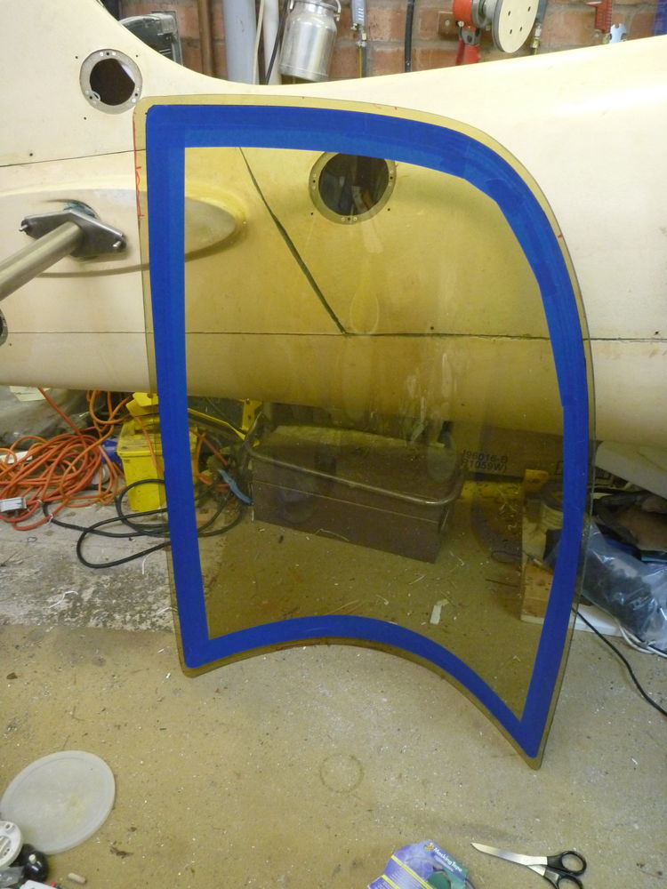 masking inside of starboard door glazing