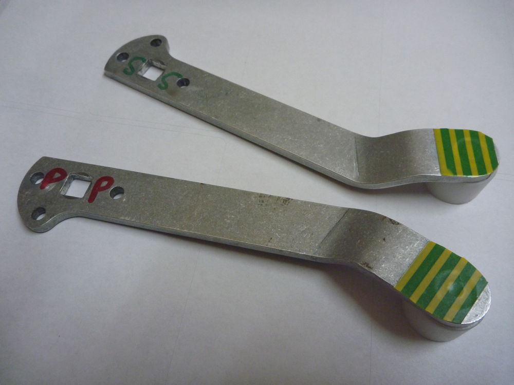 inner door handles with hazard markings