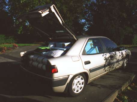 Tail kit in car