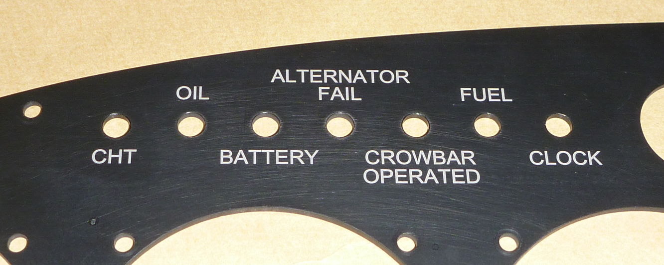 instrument panels legends laser-etched