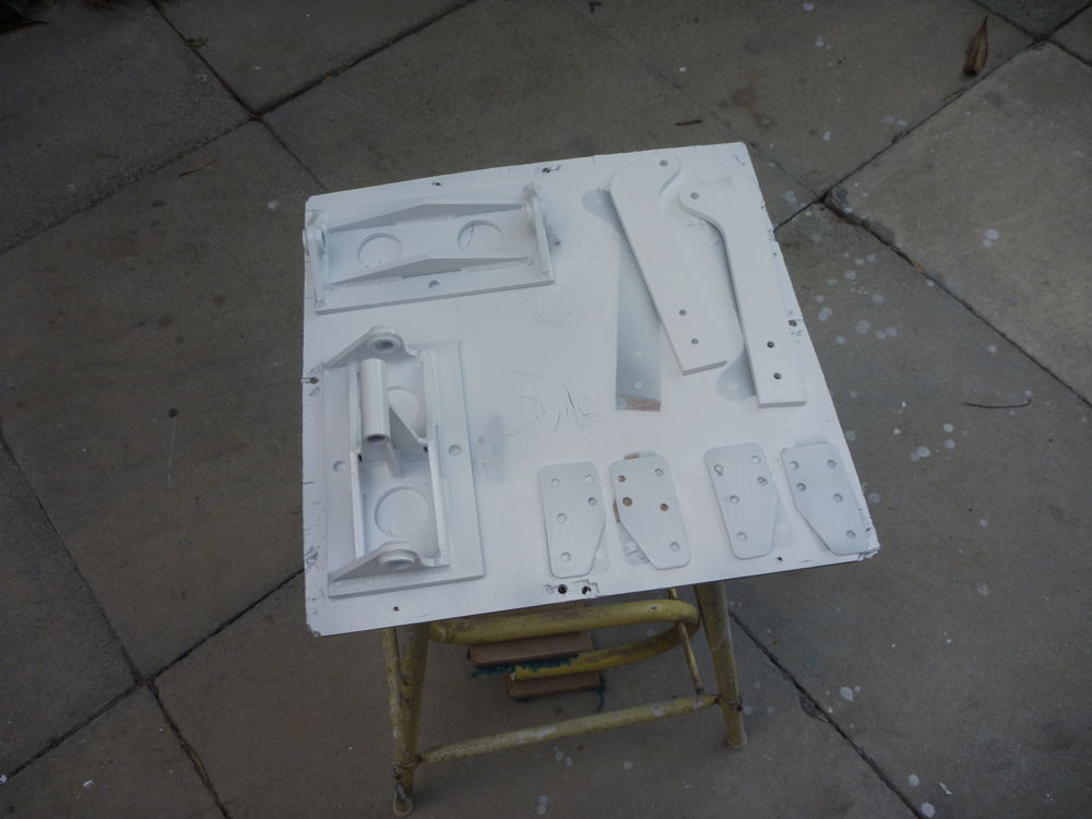 parts sprayed white