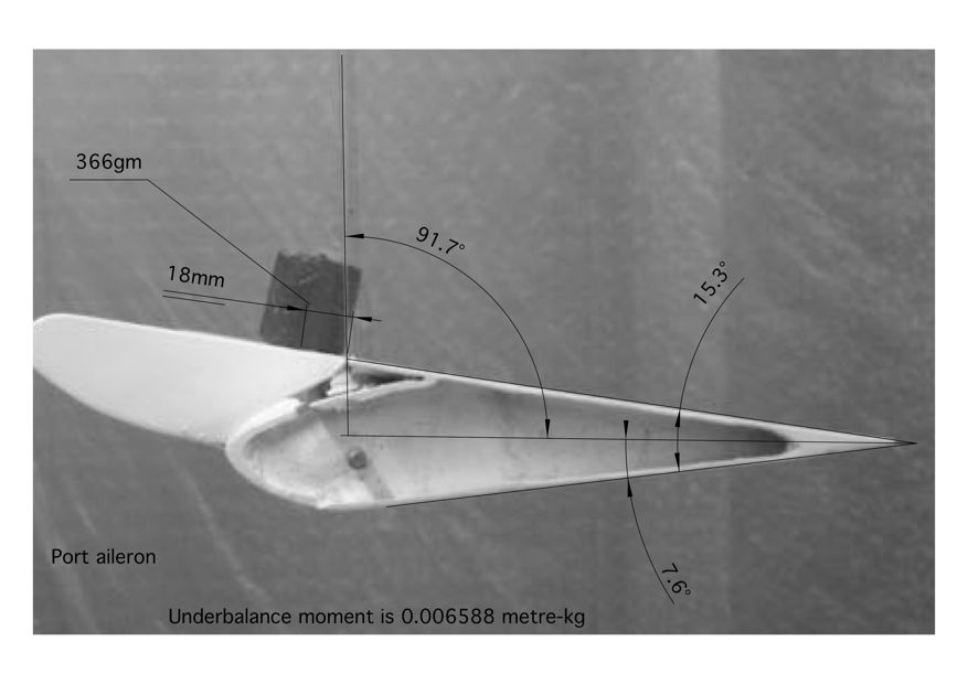 port aileron weighted to balance